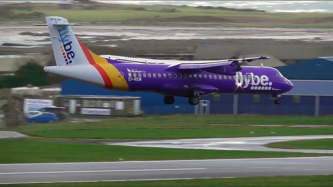 Storm Dylan Crosswind Landings at Ronaldsway, Isle of Man 29/12/17