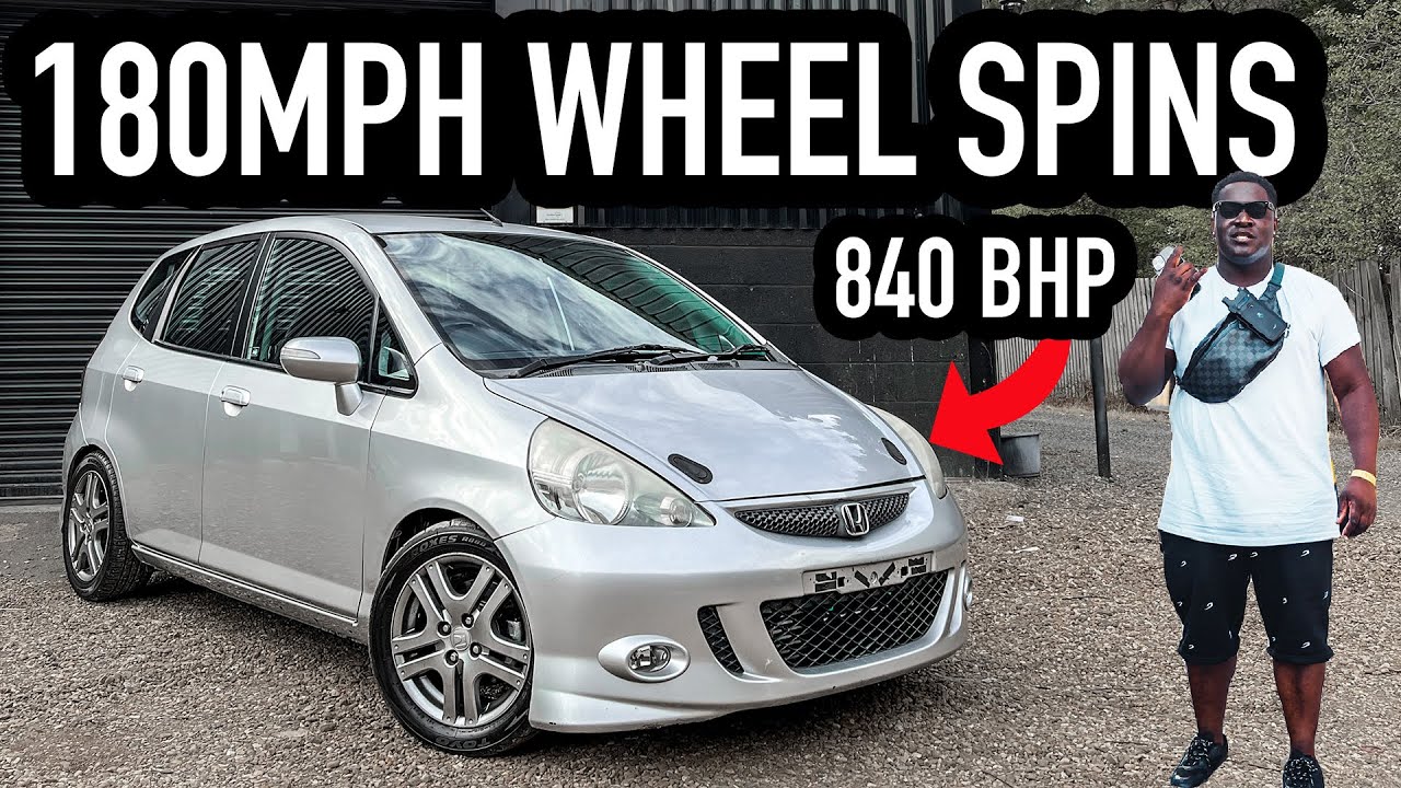 *180 миль в час* Колеса крутятся в моем 840-сильном Honda Jazz