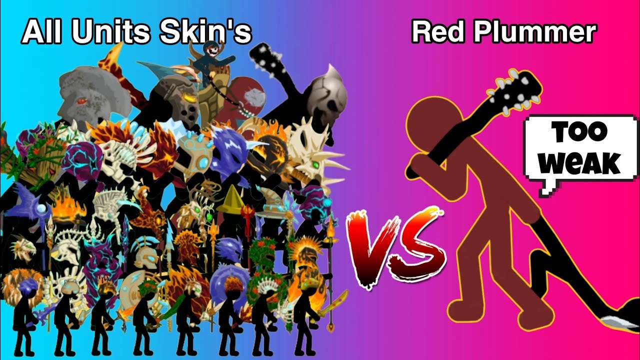 All Units Skin's from weakest to strongest vs red pummeler giant - stick war legacy 