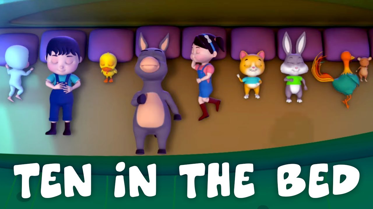 dez na cama | can&ccedil;&otilde;es infantis | rimas de beb&ecirc; | Ten In The Bed | Nursery Rhymes | Song For Kids