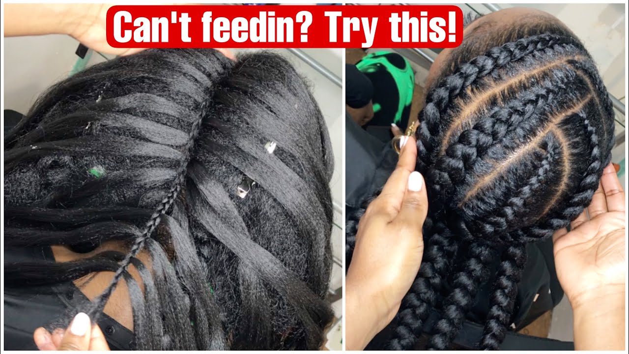 Can't feedin and braid? Try this crochet feedin technique + how to curl the ends of braids..