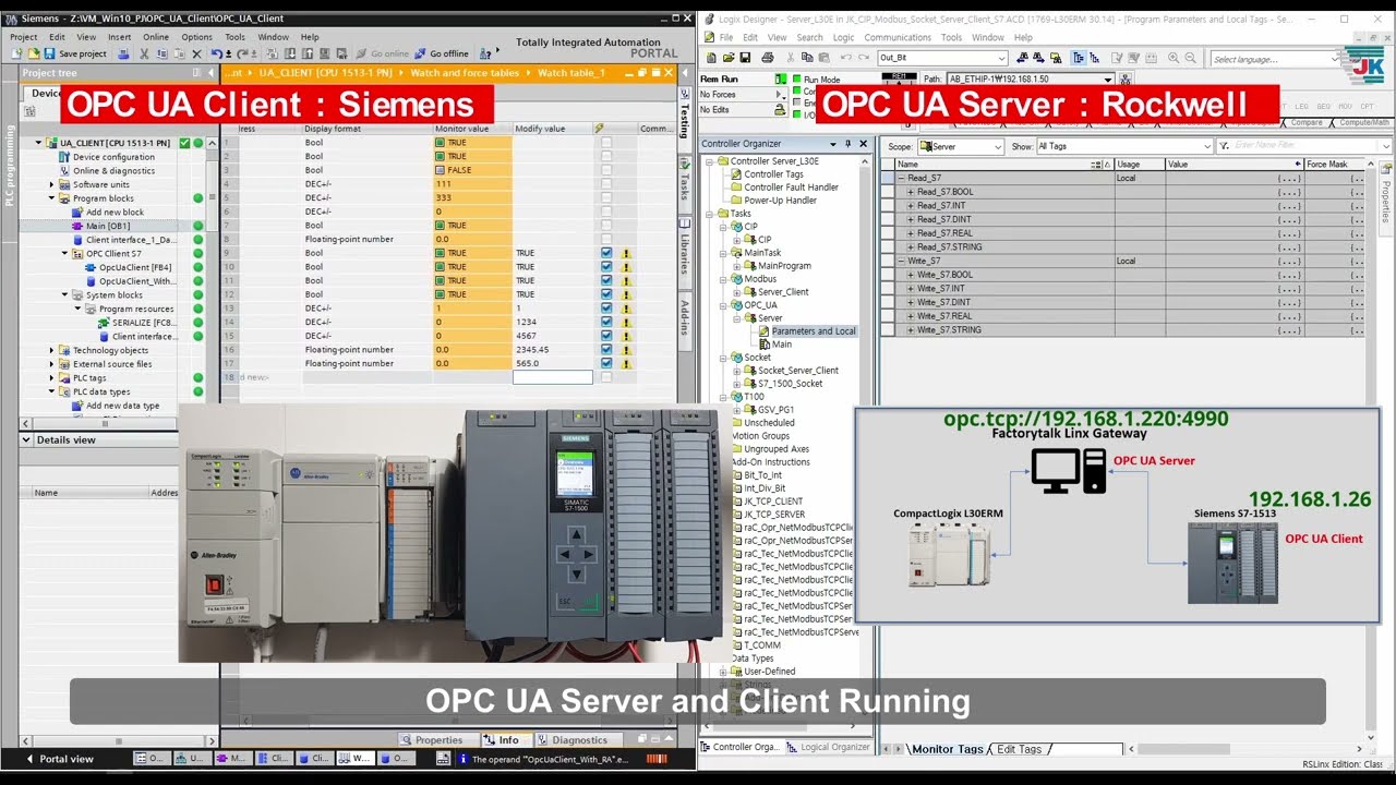 EP05.  OPC UA  Part 2. OPC UA Server(Rockwell) and OPC UA Client(Siemens)