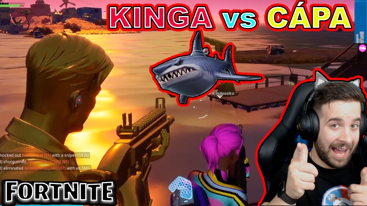 BARÁTNŐM VS. FORTNITE CÁPA ! 🦈 | KINGÁVAL FORTNITE DUO