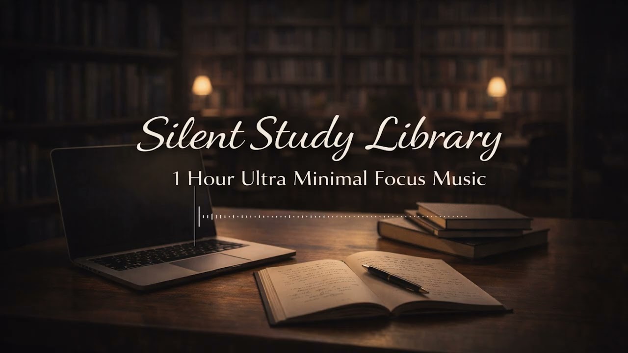 Silent Study Library | 1 Hour Ultra Minimal Focus Music | Quiet Pages Studio