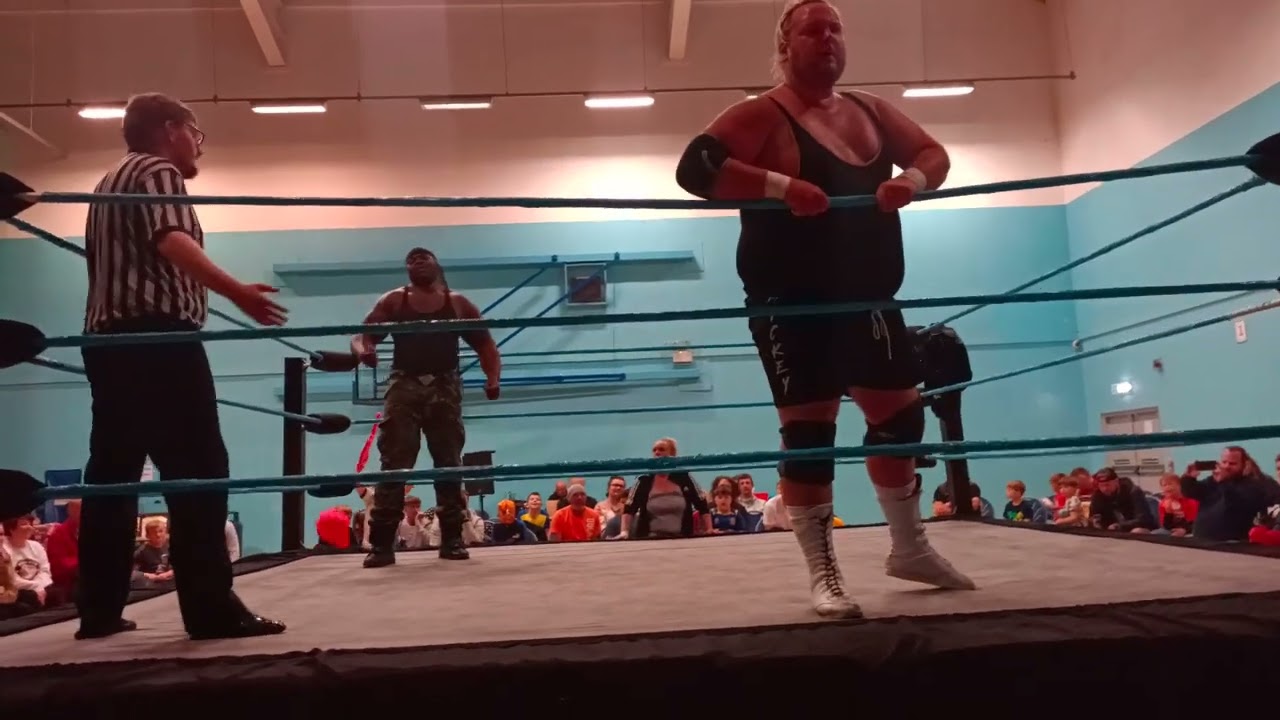 Mickey Barnes & Chardonnay Vs Tiny Iron, EPW American Wrestling, Leigh Leisure Centre 22/10/2023