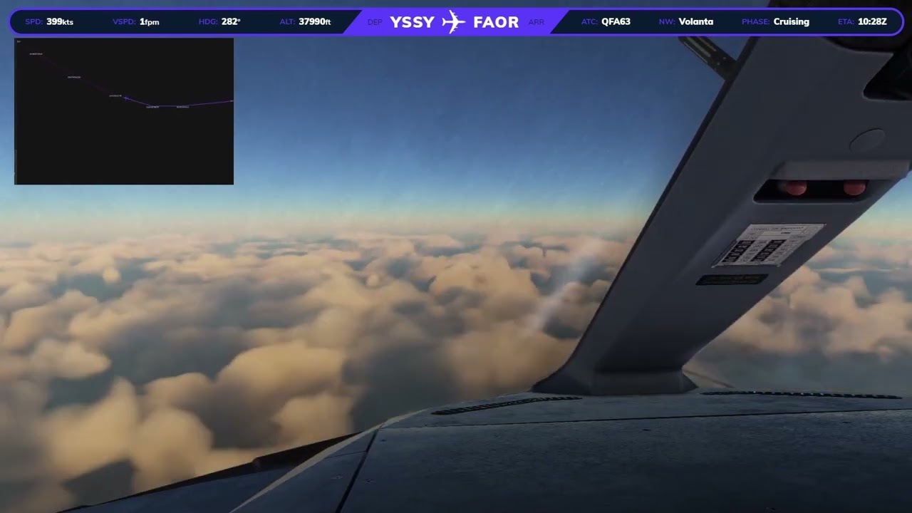 A380 | YSSY-FAOR | 14 hour flight