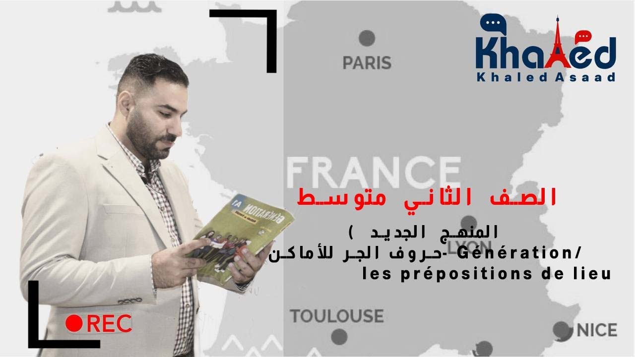 الصف الثاني متوسط/ ( المنهج الجديد حروف الجر للأماكن- Géles prépositions de lieu