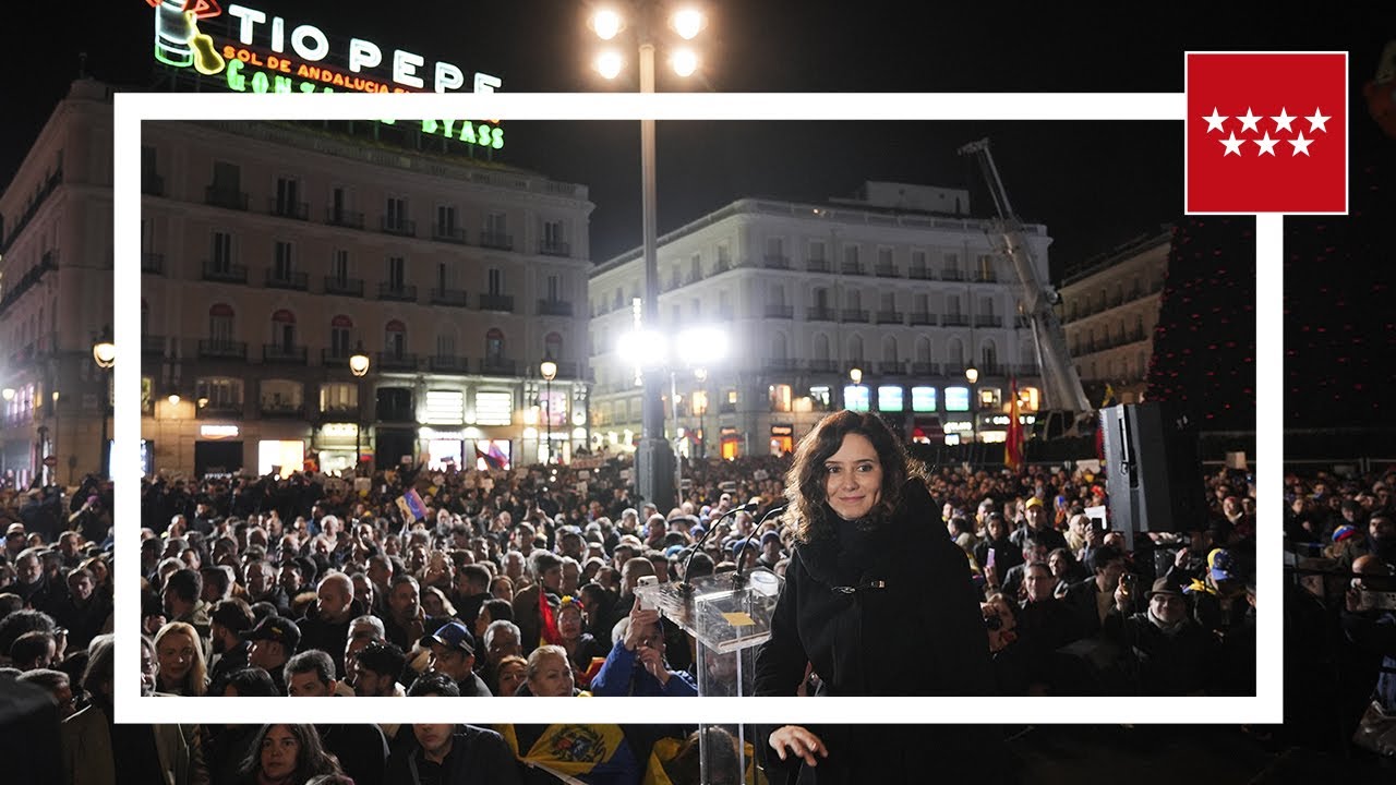 Díaz Ayuso: No estáis solos, Venezuela. Aquí está el pueblo de Madrid, a vuestro lado