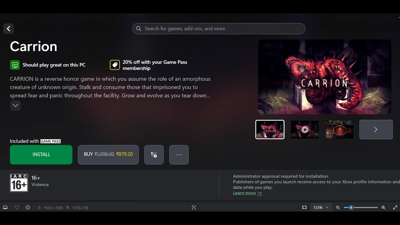 Fix Carrion Not Installing On Xbox App/Microsoft Store On PC