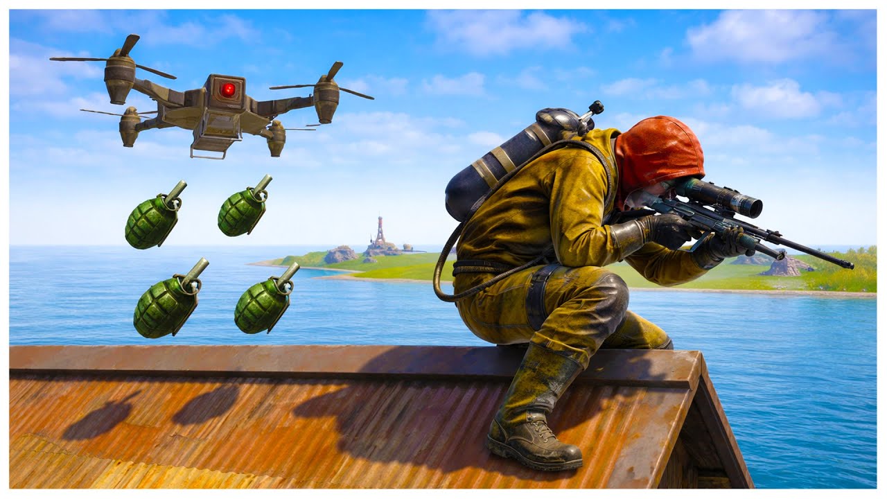 Dropping Grenades Onto Roof Campers With Drones!