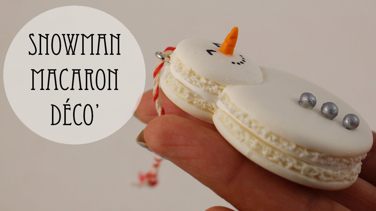 Déco' Sapin: Bonhomme De Neige Macaron (pâte polymère)
