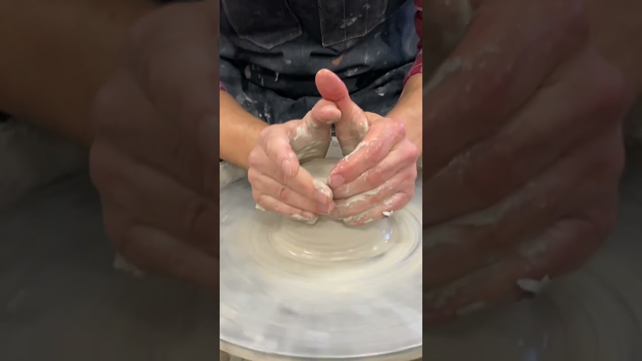 Центрирование для начинающих, гончарное дело, зажим.