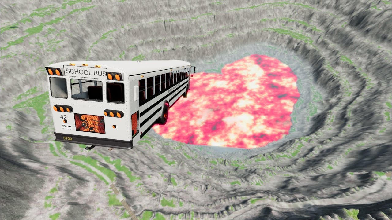 BeamNG.drive - Leap Of Death Car Jumps & Falls Into Red water