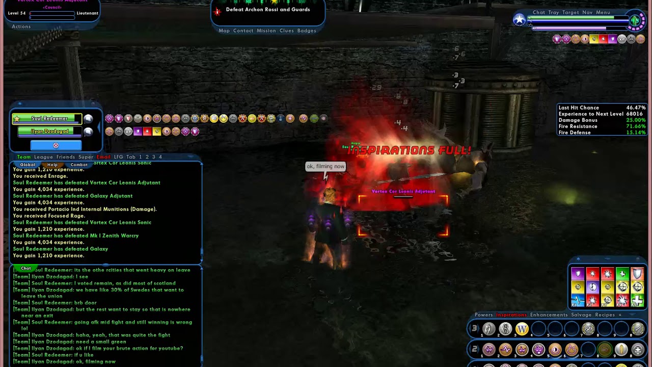 Titan Weapons Fiery Aura Brute kicking it in Homecoming