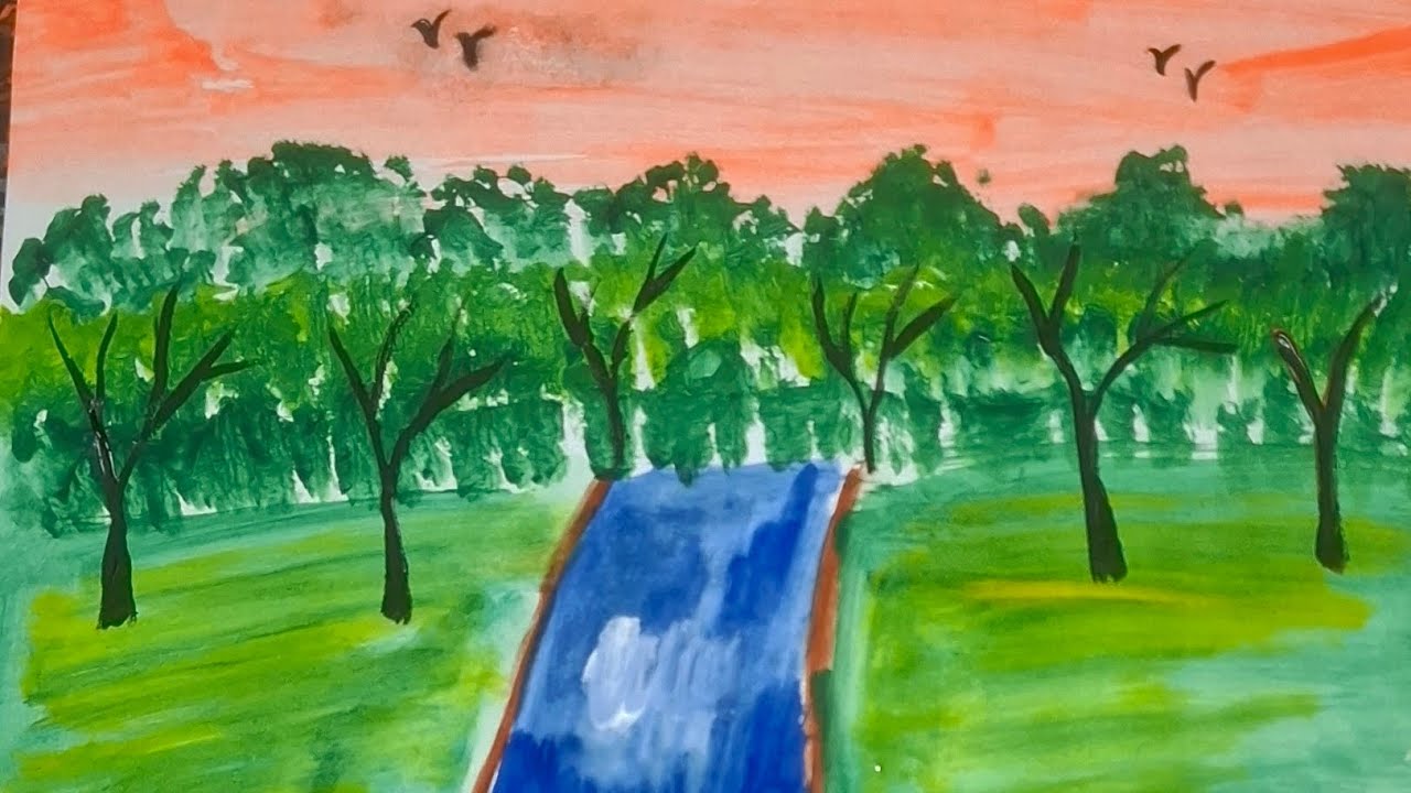 Forest River 🌲 🖼 ⛰️  #nature #painting 