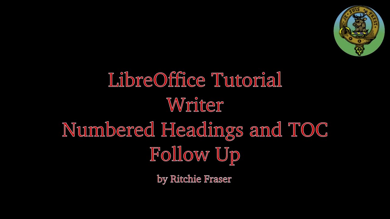 LibreOffice Tutorial 01 Numbered Headings And TOC - Follow Up