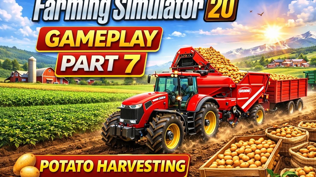 Potato harvesting🤣. Farming simulator 20😂