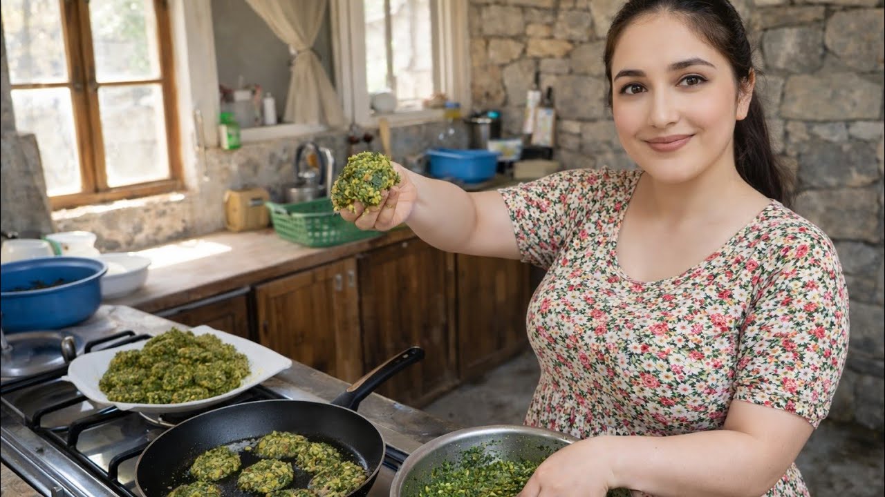 Real Life of a Rural Woman in the Plains of Iran | Baking Cookies with Fresh Garden Herbs