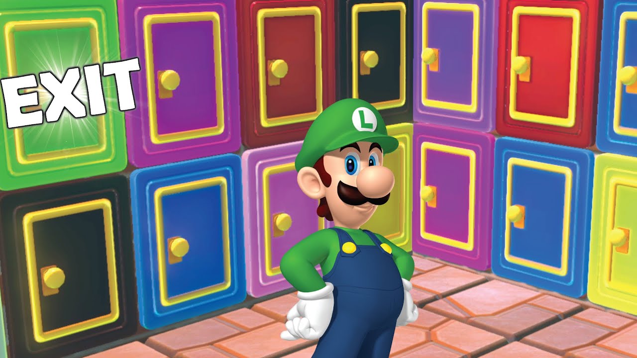 100 Mystery Doors but Only ONE Lets Luigi Escape!! (Mario Challenge)