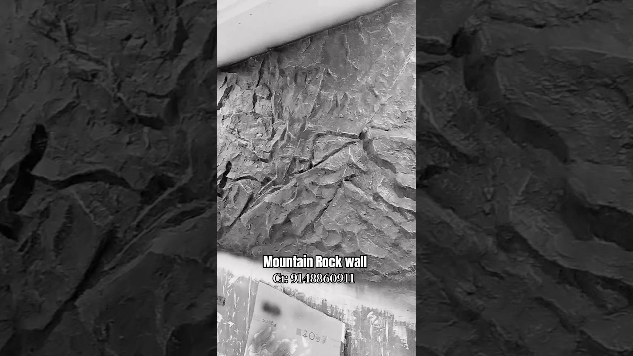 Rock stone wall , handmade rock wall , with pop material, stone design