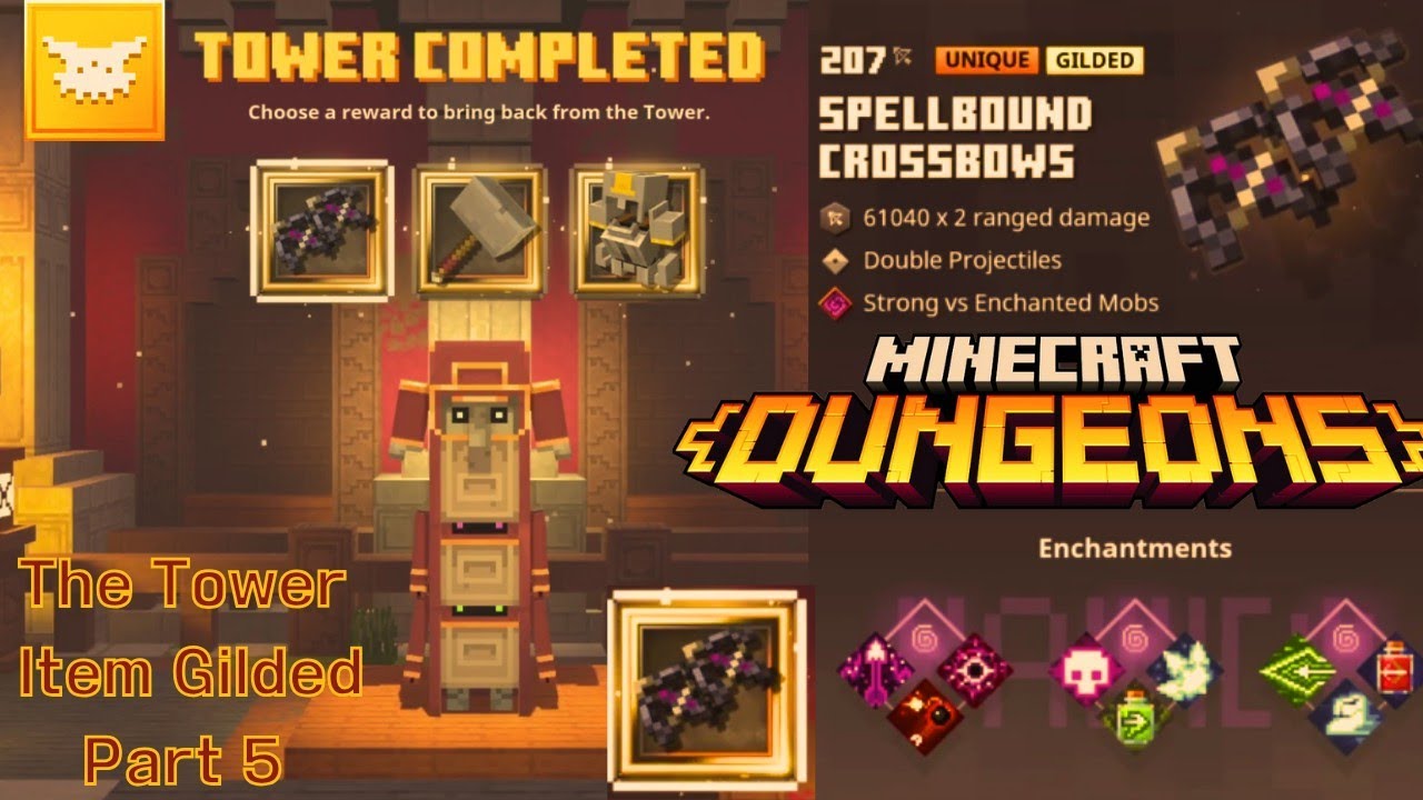 🔮 Spellbound Crossbow Gilded Version | Best Ranged Weapon Guide in Minecraft Dungeons!