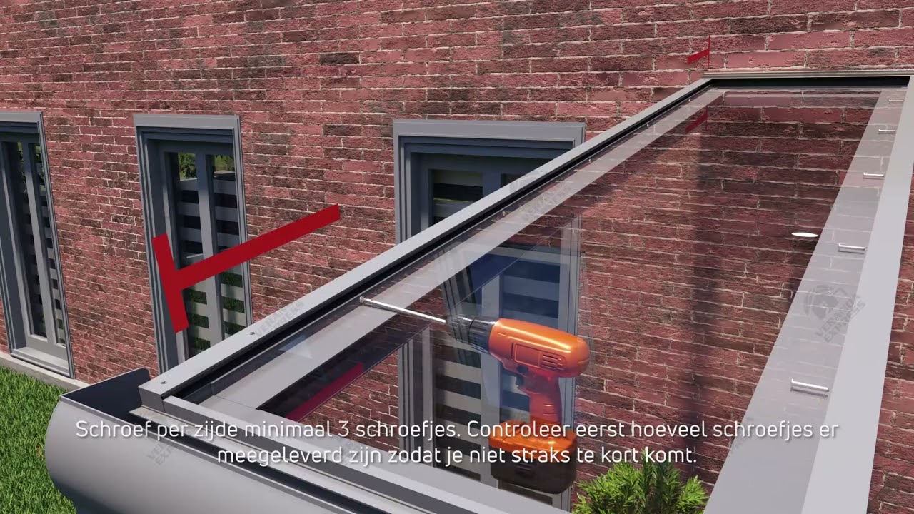 Montage handleiding | Elektrisch gemotoriseerd onderdak zonwering #zonwering #tuinkamer