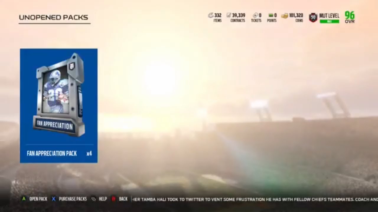 Madden 18 Ultimate Team Mut Rewards Pack Opening - 4 Fan Appreciation Packs!!!