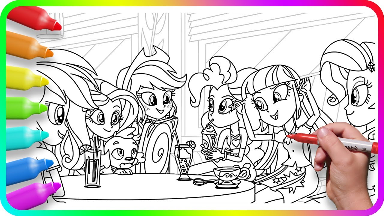 Coloring Pages EQUESTRIA GIRLS | MLP. How to draw My Little Pony. Easy Drawing Tutorial Art