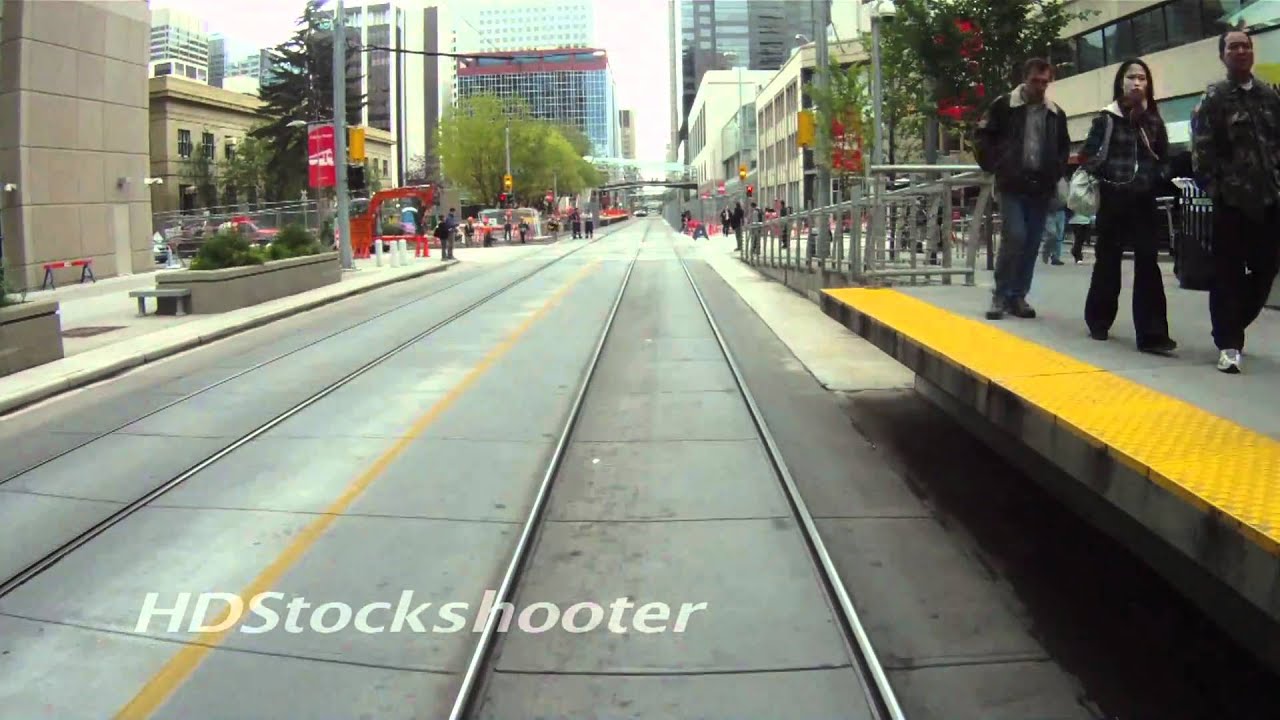 Time-lapse ride on the LRT train through Calgary