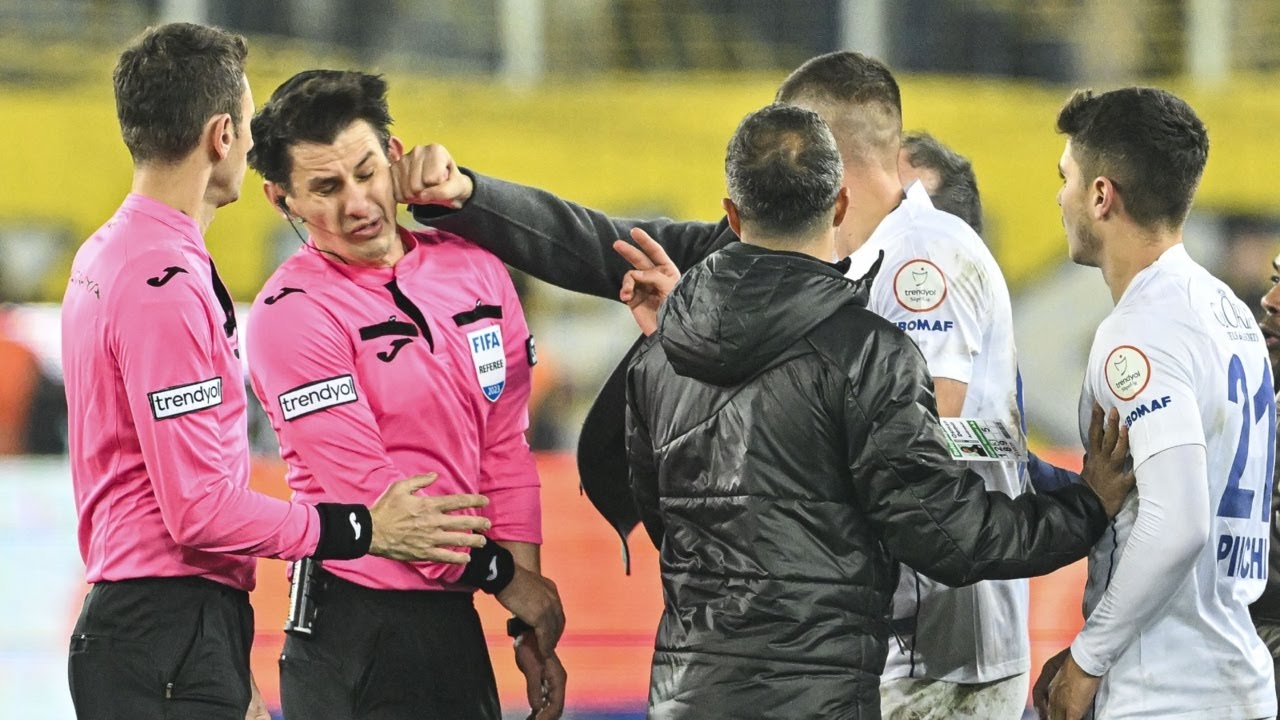 Turkish football referee punched by club president