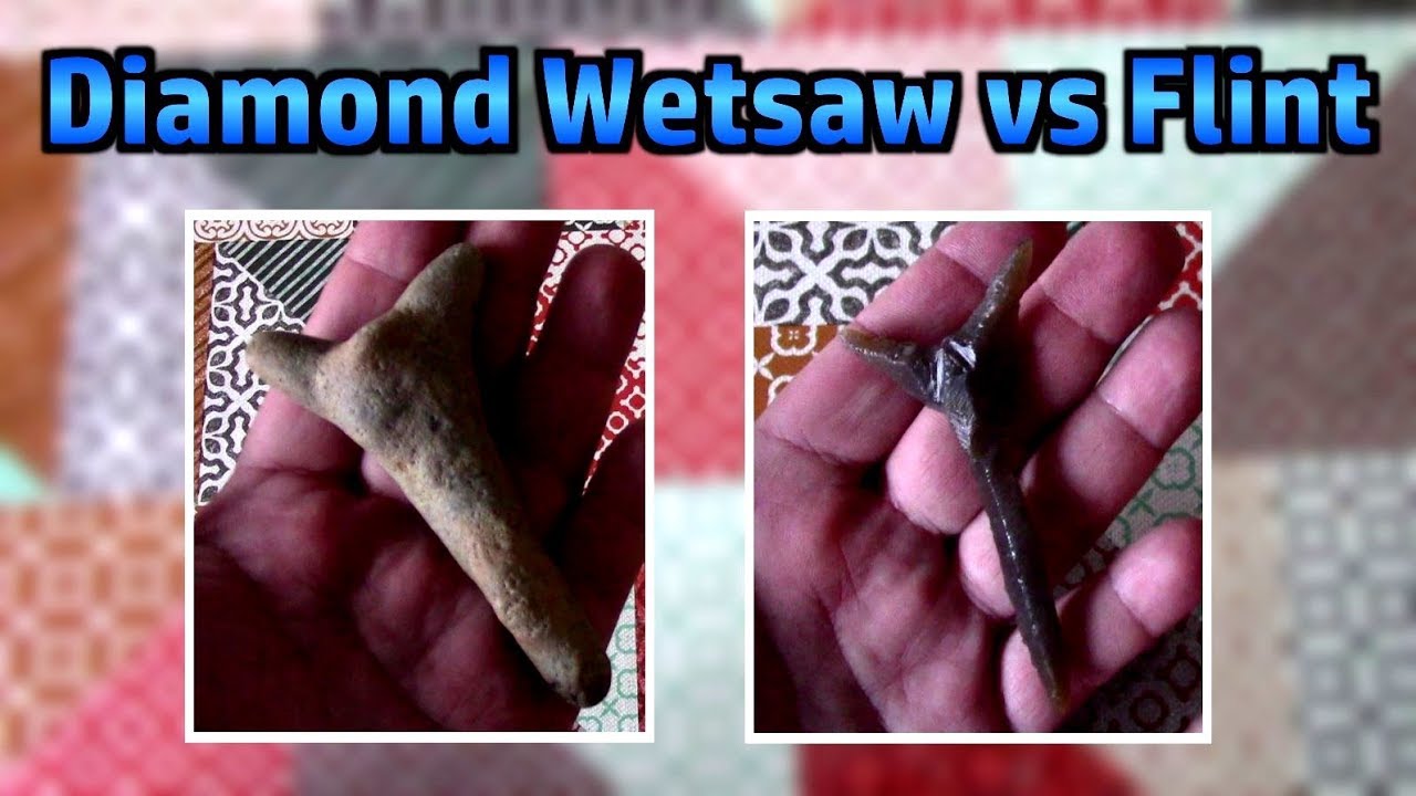 Cutting Flint Pebbles On A Diamond Wetsaw