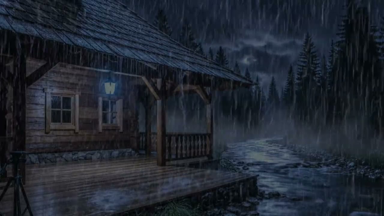 YOU’LL BE ASLEEP BEFORE YOU KNOW IT 🌧️ Dark Midnight Rain on a Forest Cabin Roof