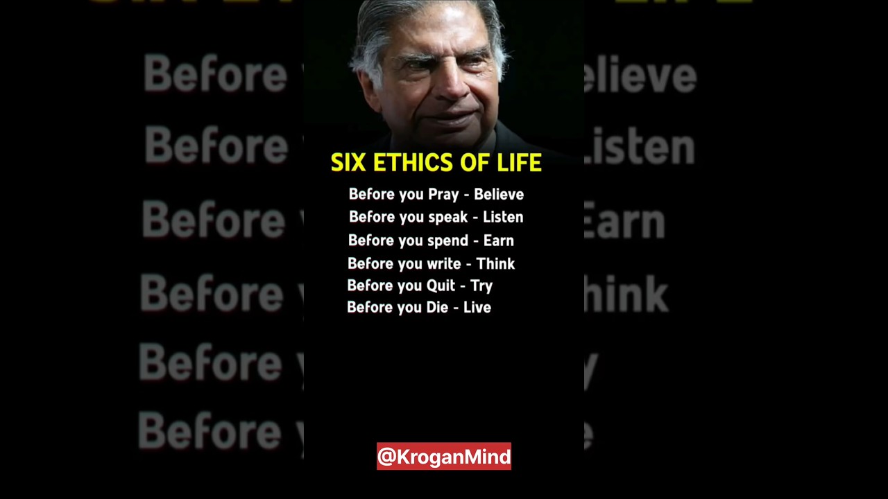 Ratan Tata's 6 Golden Rules for Life... #goldenrules #ratantata #motivational