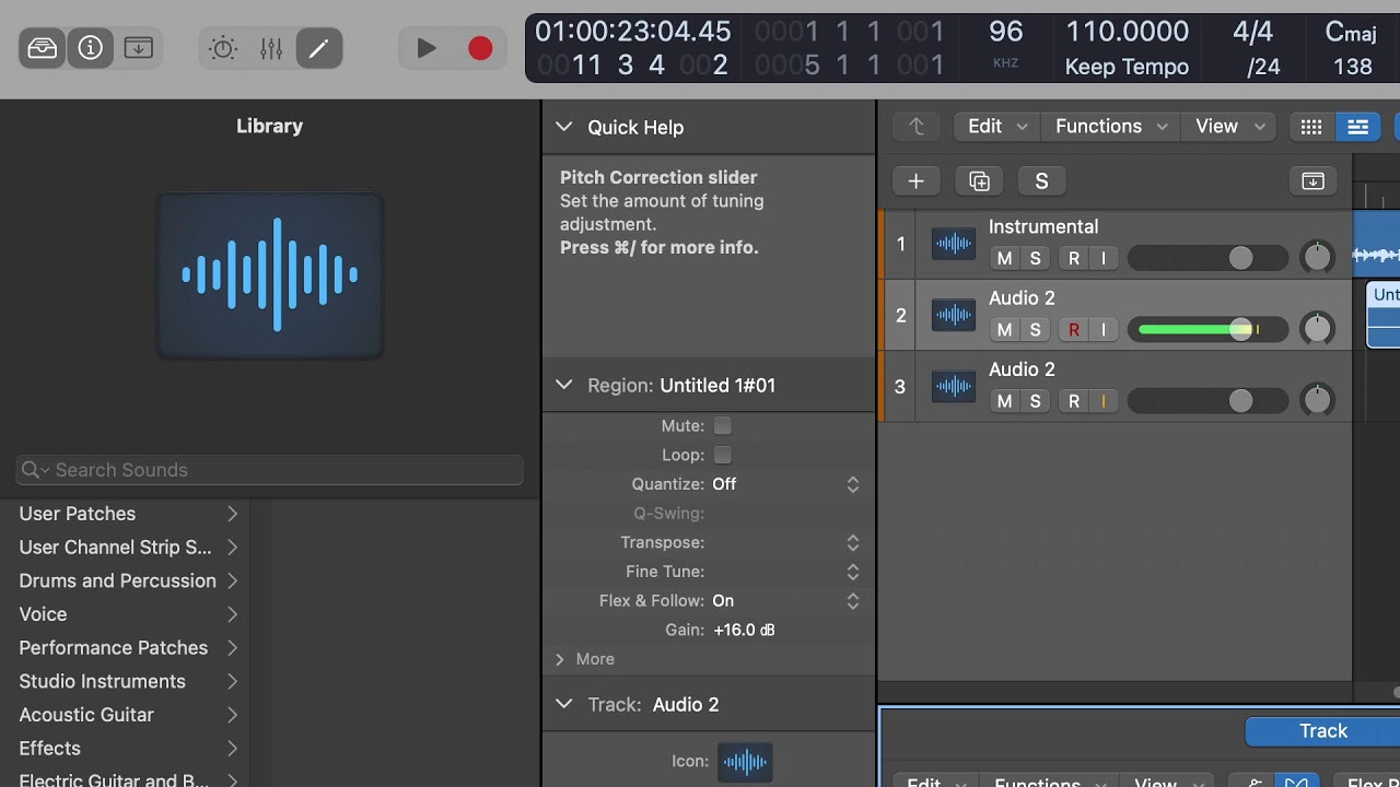 Flex Pitch — насколько доступна функция VoiceOver для слепых пользователей Logic Pro?