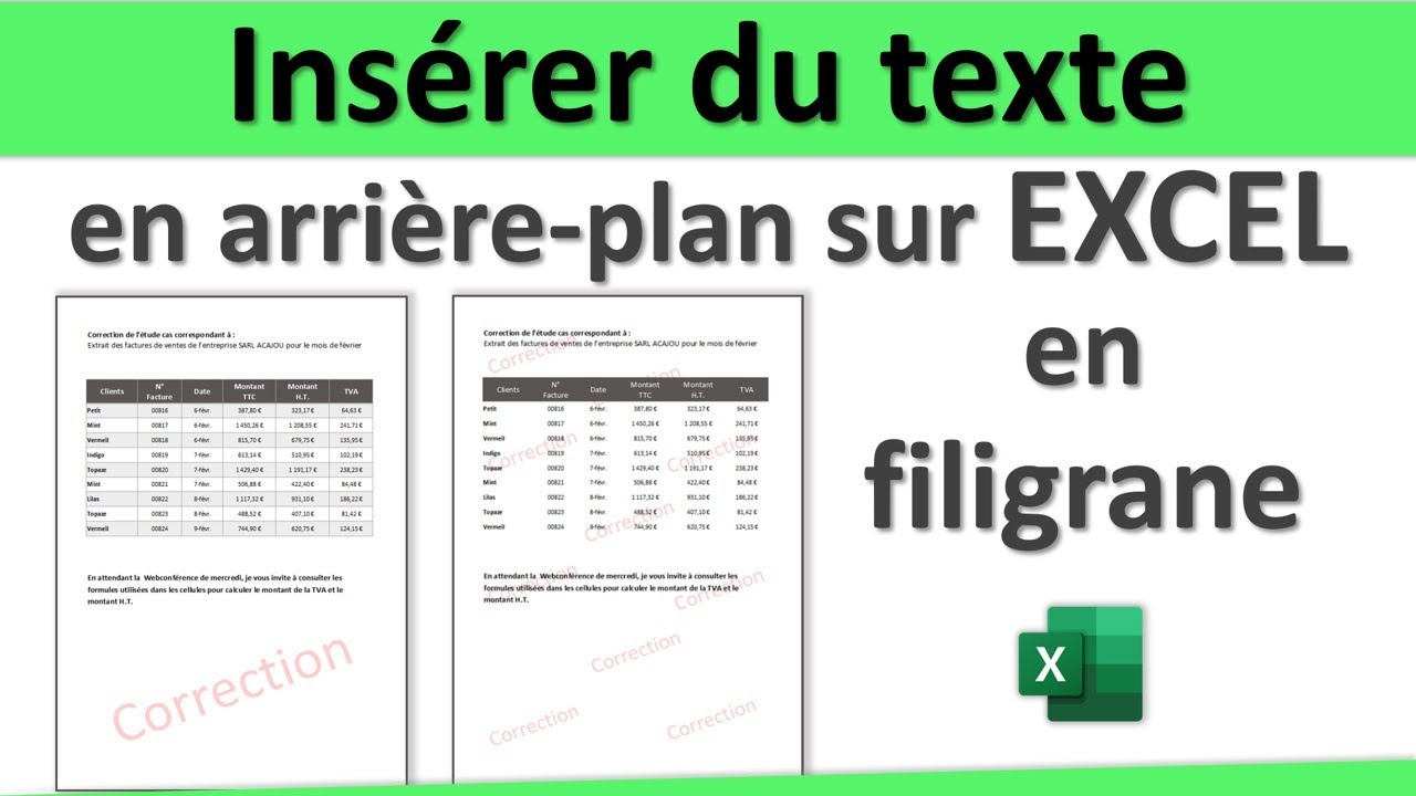 Ajouter du texte en arrière-plan sur Excel en filigrane et le positionner à l'endroit souhaité