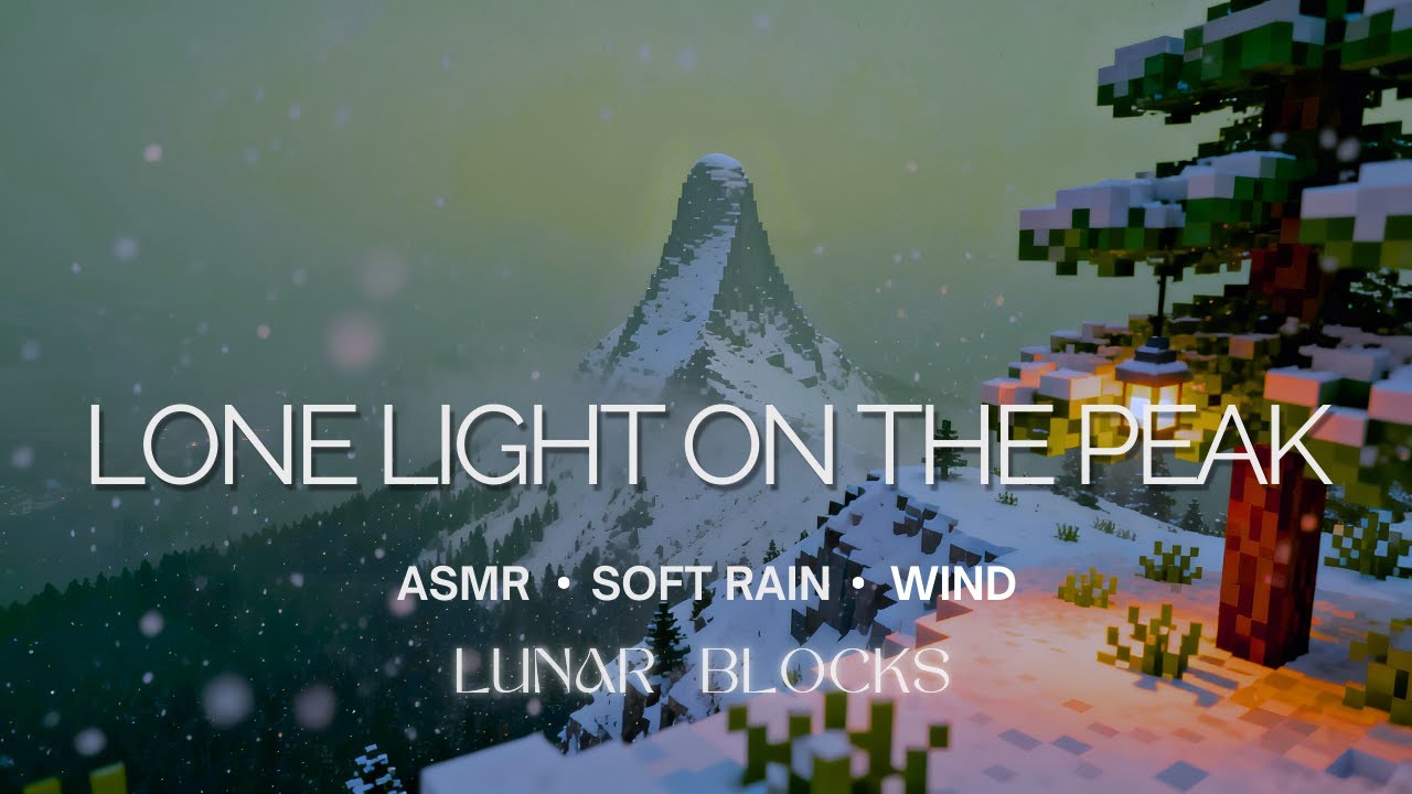 Minecraft Snowy Night on the Peak — Snowy Summit (ASMR 30 min)