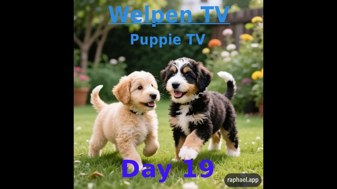 Tag19 Welpen TV Puppie TV Bernedoodle dreifarbig