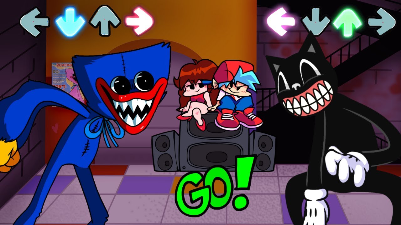 Friday Night Funkin' - Huggy Wuggy vs Cartoon Cat (Playtime) [Poppy Playtime x FNF]