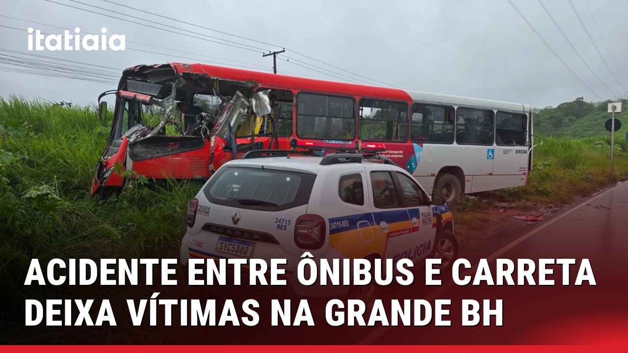 ACIDENTE ENTRE ÔNIBUS E CARRETA DEIXA VÍTIMAS EM PEDRO LEOPOLDO, NA GRANDE BH