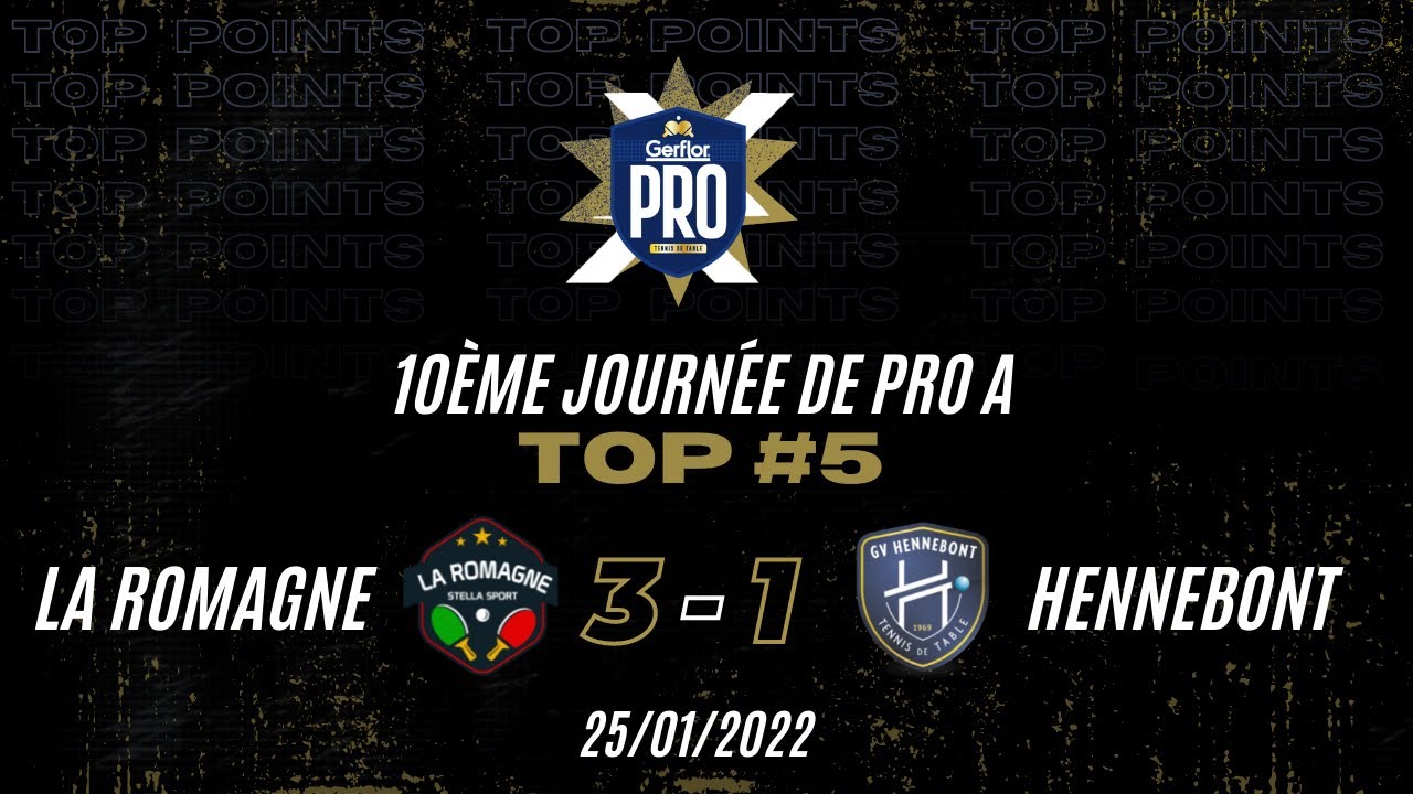 TOP #5 POINTS - La Romagne Vs Hennebont - Pro A Tennis de Table - 25/01/2022