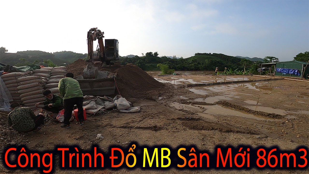 Trộn Bê Tông Mặt Bằng Sân.(TRÊN 400M2)  Bao Nhiêu Phút Một Xe. Câu Trả Lời Sẽ Có Trong Video NÀY