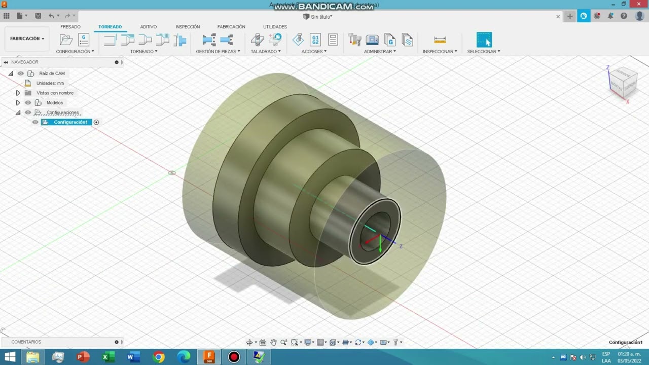 Fusion 360 - Diseño, fabricación y Código G de torno