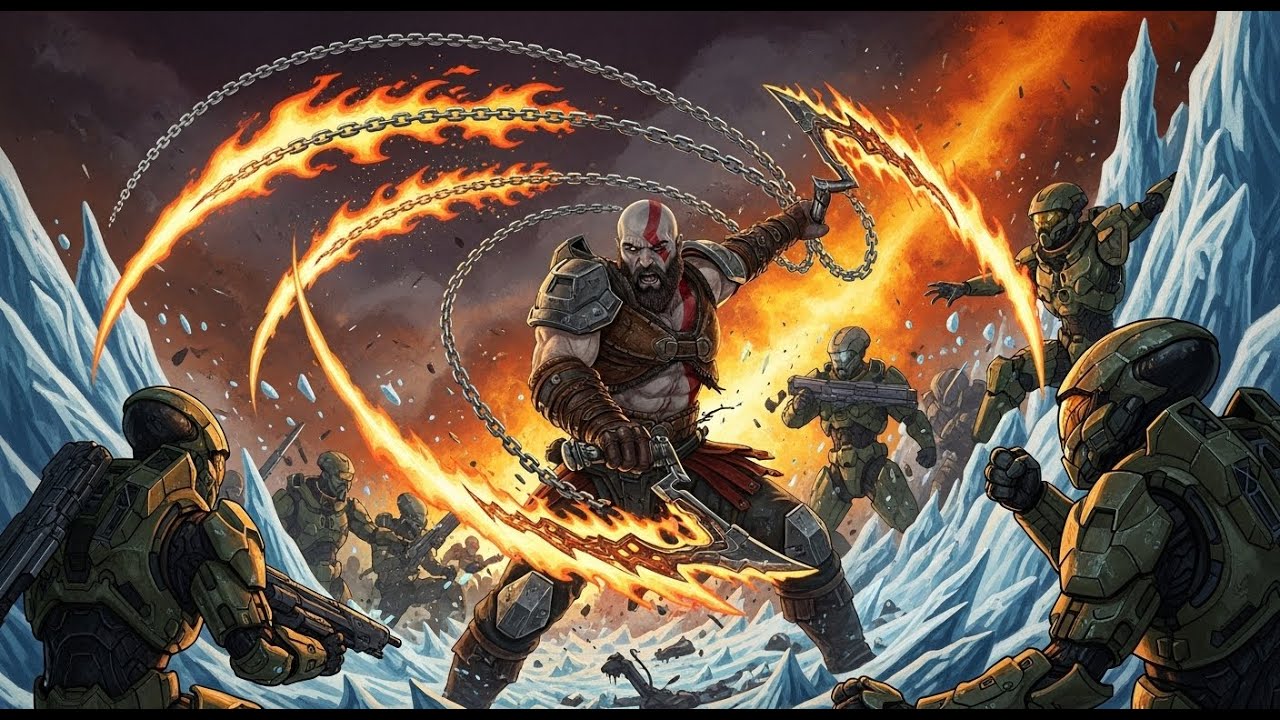 What If KRATOS Entered the HALO Universe and Met MASTER CHIEF?