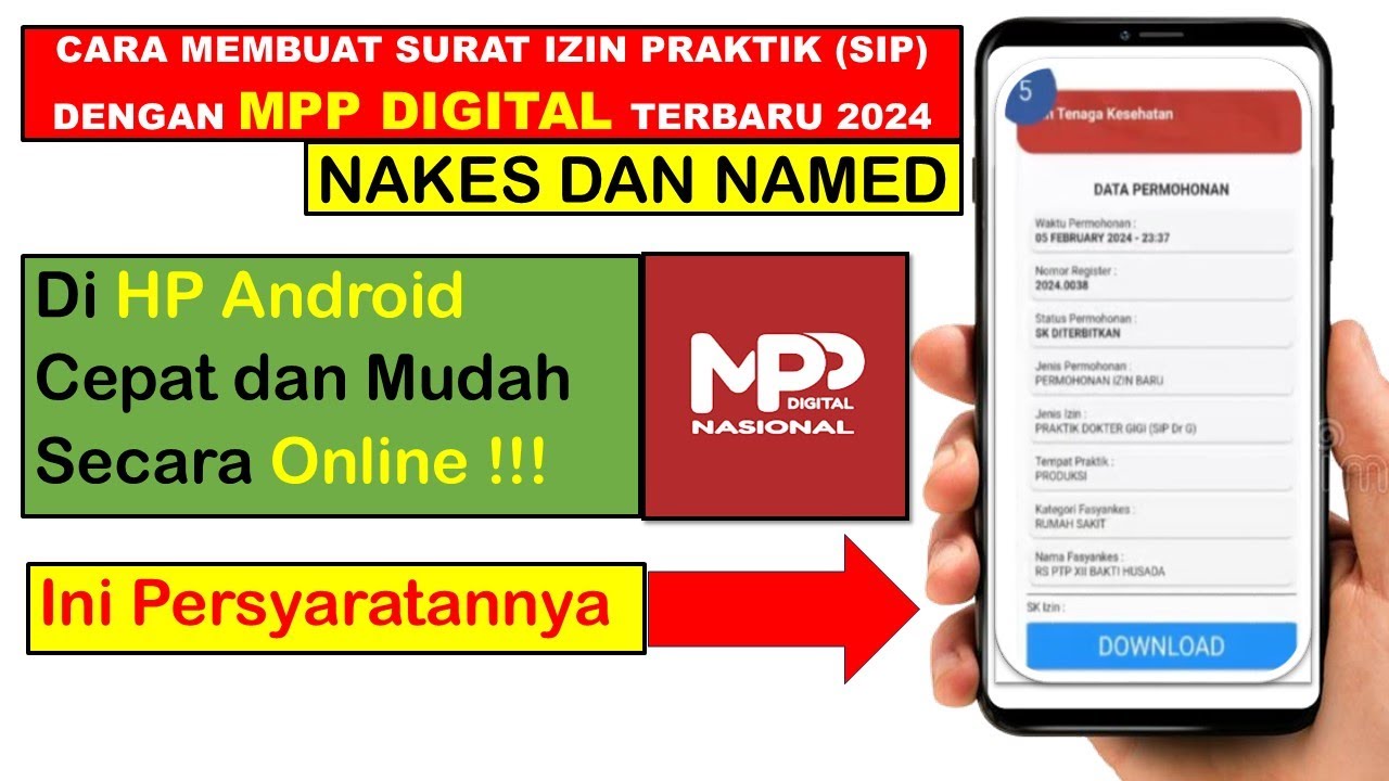 Cara Mudah Pengajuan Surat Izin Praktik (SIP) Tenaga Kesehatan Melalui Aplikasi MPP Digital