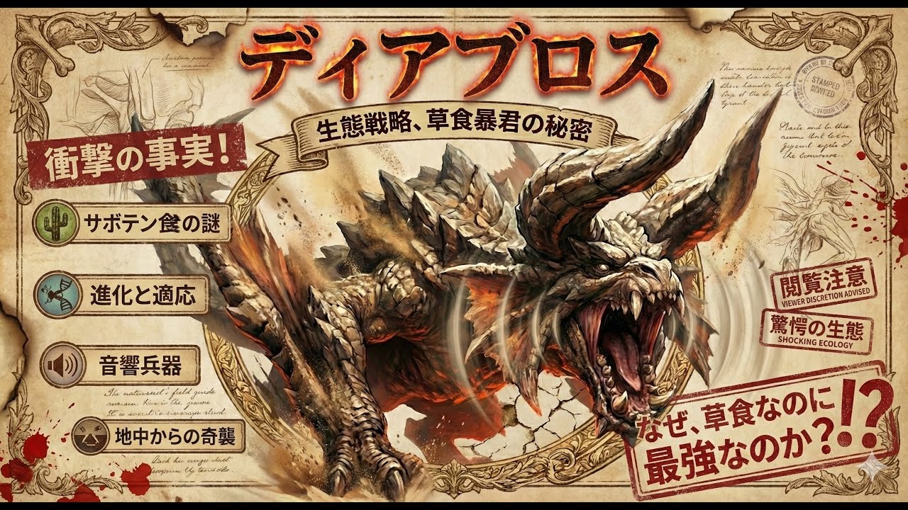 実は草食なディアブロス。命を焼く“暴君の生存戦略”【モンスター生態図鑑】