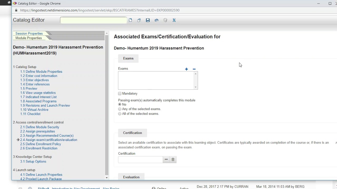 Certificates: Add the Certificate to a Module