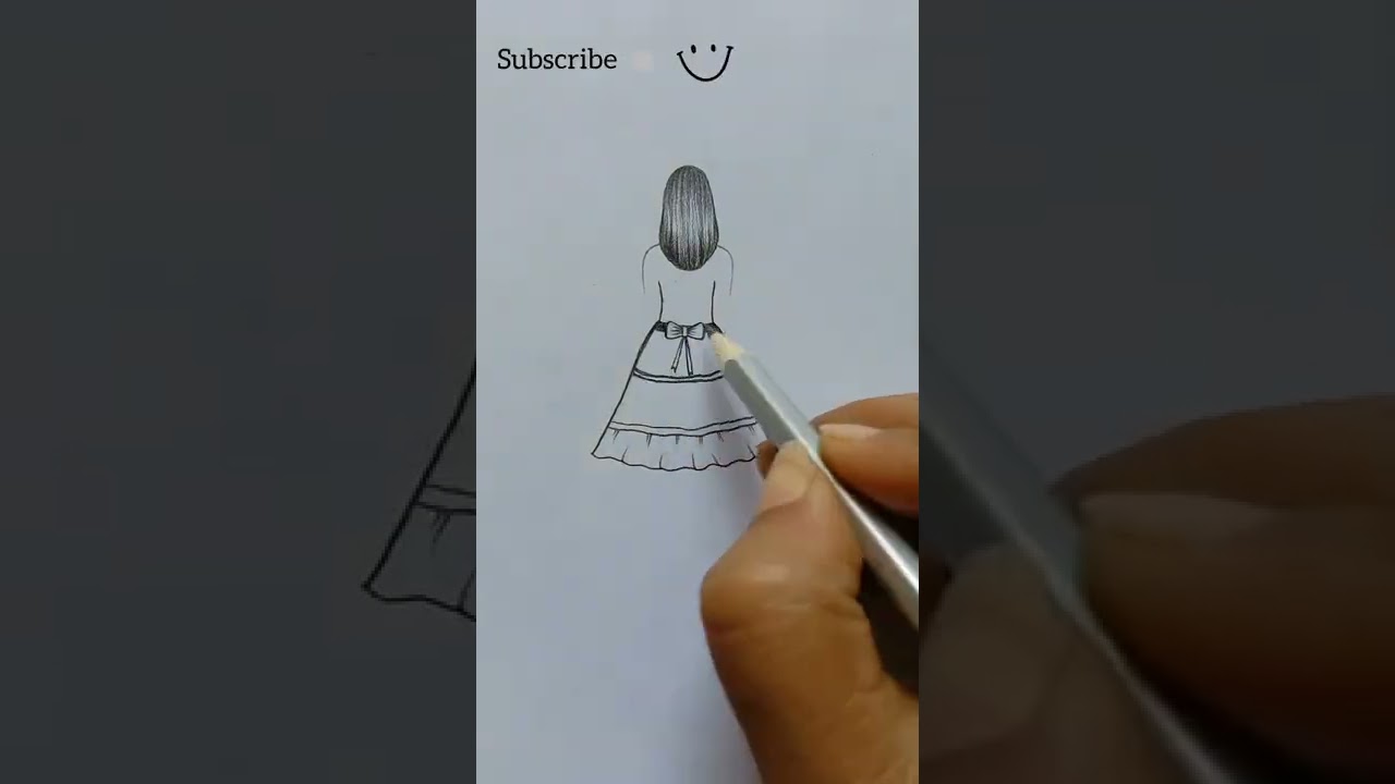 How to draw a girl walking alone / easy girl pencil sketch #shorts