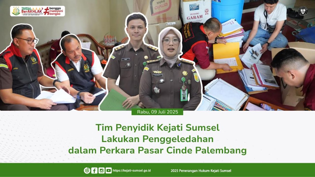 TIM PENYIDIK KEJATI SUMSEL LAKUKAN PENGGELEDAHAN & PENYITAAN DLM PERKARA DUGAAN TIPIKOR PASAR CINDE