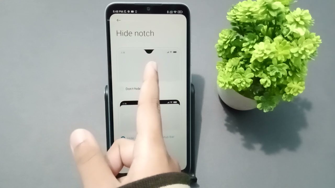 how to unhide notch redmi A1