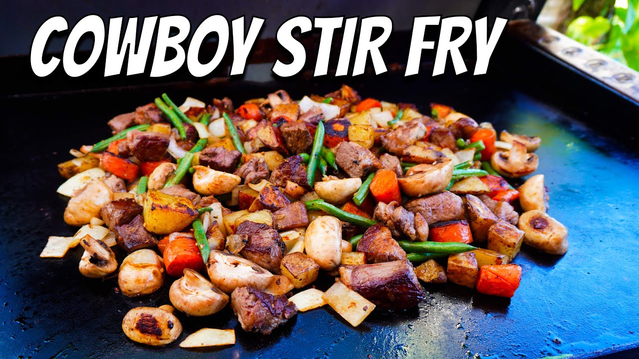 Easy Cowboy Stir Fry with New York Strip | Blackstone Griddle